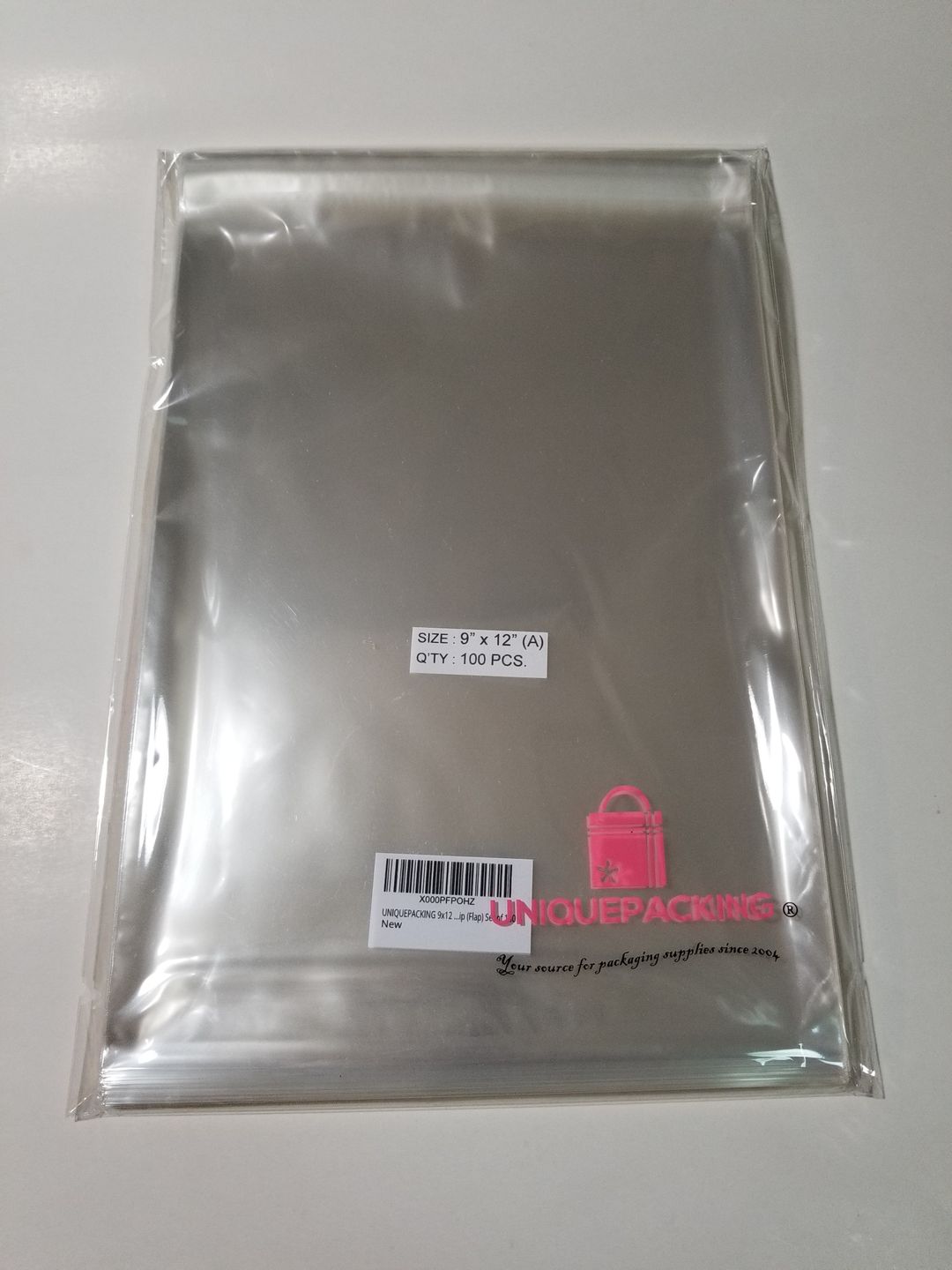 100- 9 x 12 Clear Resealable Cello Bags