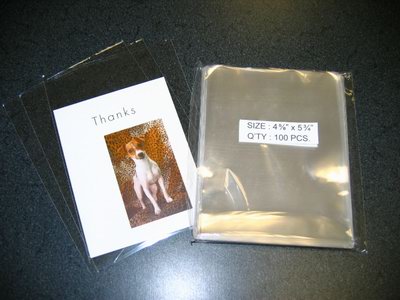 500- 4 5/8 x 5 3/4 Clear A2+ (O) Open-End Cello Bags for A2 size card /w envelop