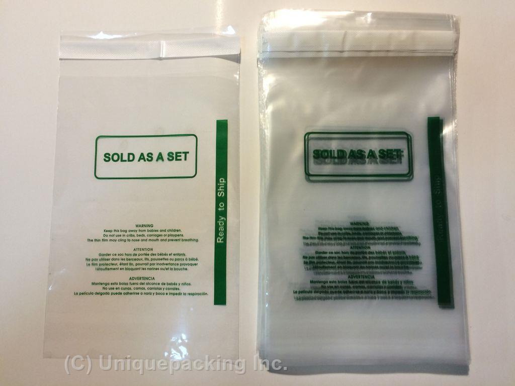 800 Pcs 9x12 (PS) Permanent Self Seal Poly Bags with Suffocation Warning